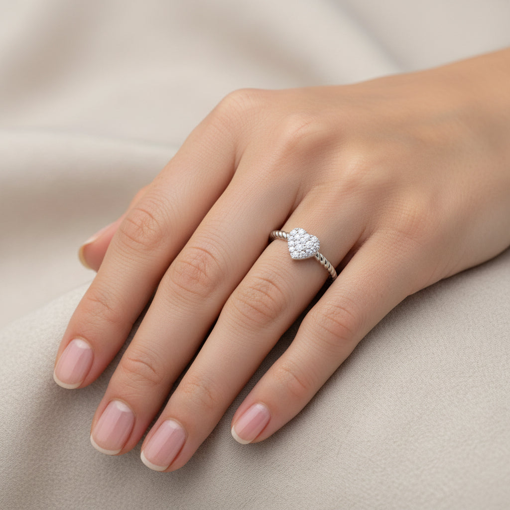 Anillo Entorchado Corazón Circones