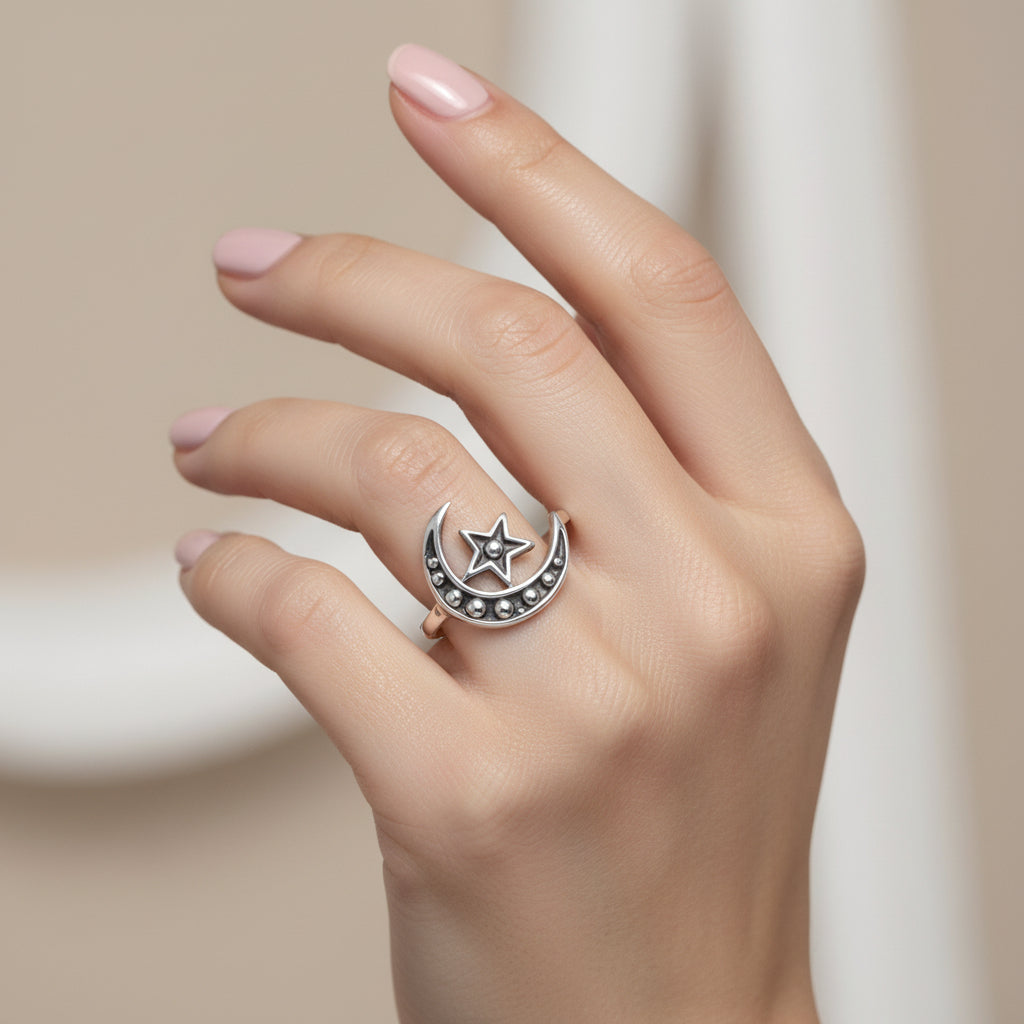 Anillo Media Luna Estrella