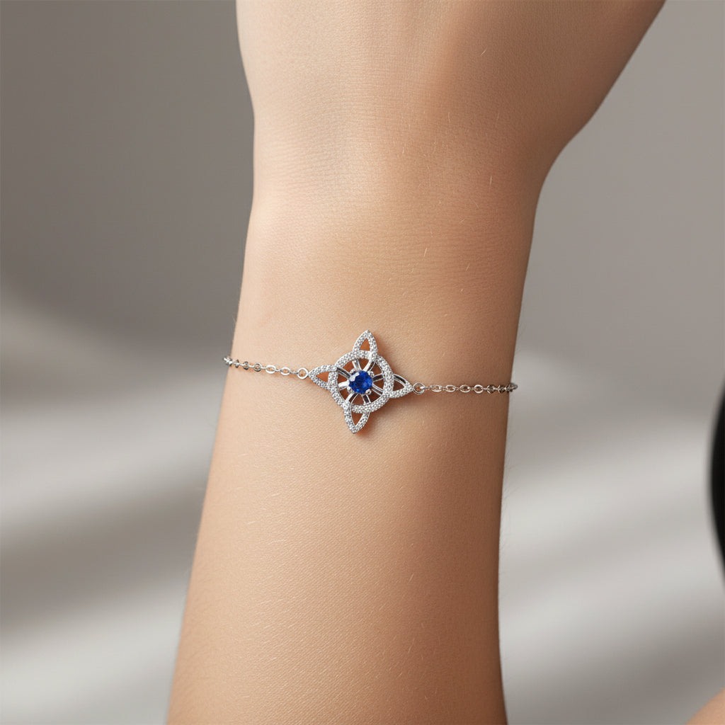 Pulsera Nudo de Brujas Circón Zafiro