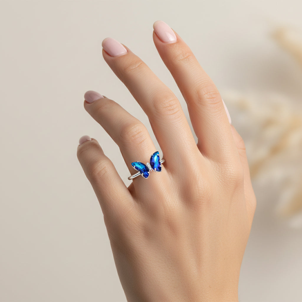 Anillo Mariposa Cristal Hecho con Swarovski® Tornasol