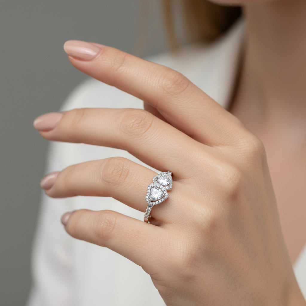 Anillo Corazones Circones Pavé